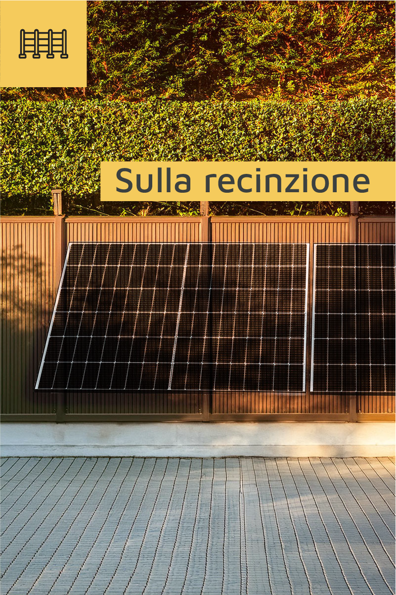 fotovoltaico da balcone sulla recinzione